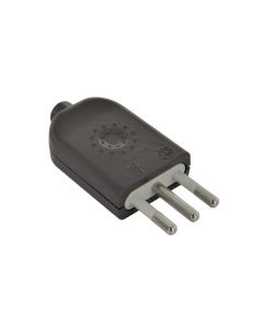 ENCHUFE MACHO VOL 2P+T 10A DOMICILIARIO NEGRO