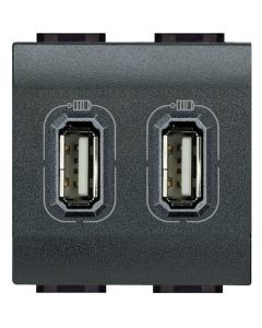 BT CARGADOR USB 2 MDULOS LIVING LIGHT ANTRACITA L4285C2