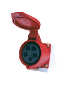 LX ENCHUFE INDUSTRIAL HEMBRA SOBREPUESTA 3P+N+T 16A 380V IP44 ROJO