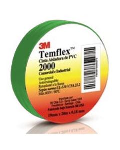 3M CINTA AISLADORA VINILICA TEMFLEX 2000 19MM X 20 MTS VERDE