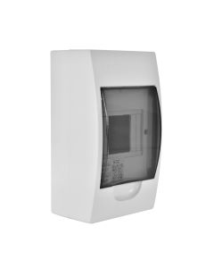 LX TABLERO SOBREPUESTO 4 MODULOS PUERTA TRANSPARENTE L/HALOGENOS IP41