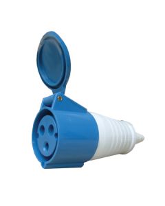 LX ENCHUFE INDUSTRIAL HEMBRA VOLANTE 2P+T 32A 220V IP44 AZUL 5717416