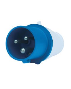 LX ENCHUFE INDUSTRIAL MACHO VOLANTE 2P+T 32A 220V IP44 AZUL