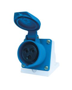 LX ENCHUFE INDUSTRIAL HEMBRA SOBREPUESTA 2P+T 32A 220V IP44 AZUL 5717116