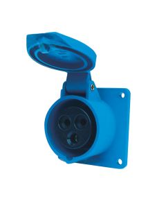 LX ENCHUFE INDUSTRIAL HEMBRA EMBUTIDA 2P+T 32A 220V IP44 AZUL