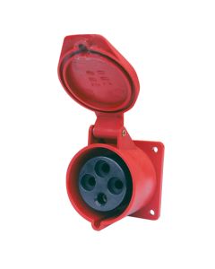 LX ENCHUFE INDUSTRIAL HEMBRA EMBUTIDA 3P+T 16A 380V IP44 ROJO