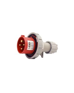 LX ENCHUFE INDUSTRIAL MACHO VOLANTE 3P+T 16A 380V IP67 ROJO