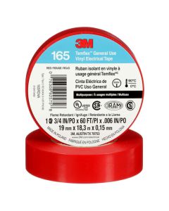 3M CINTA AISLADORA VINILICA TEMFLEX 165 19MM X 9 MTS ROJO